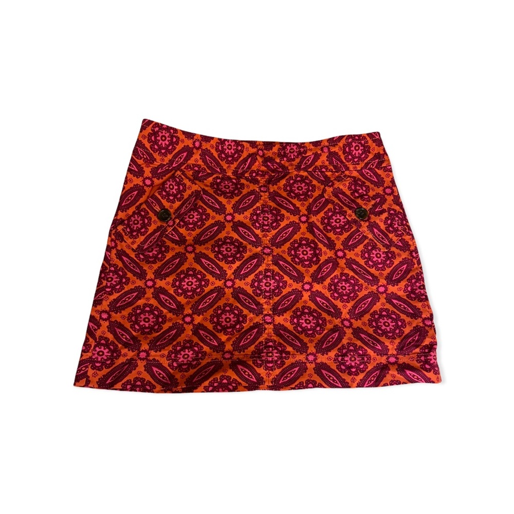 Ann Taylor pink and orange retro mini skirt